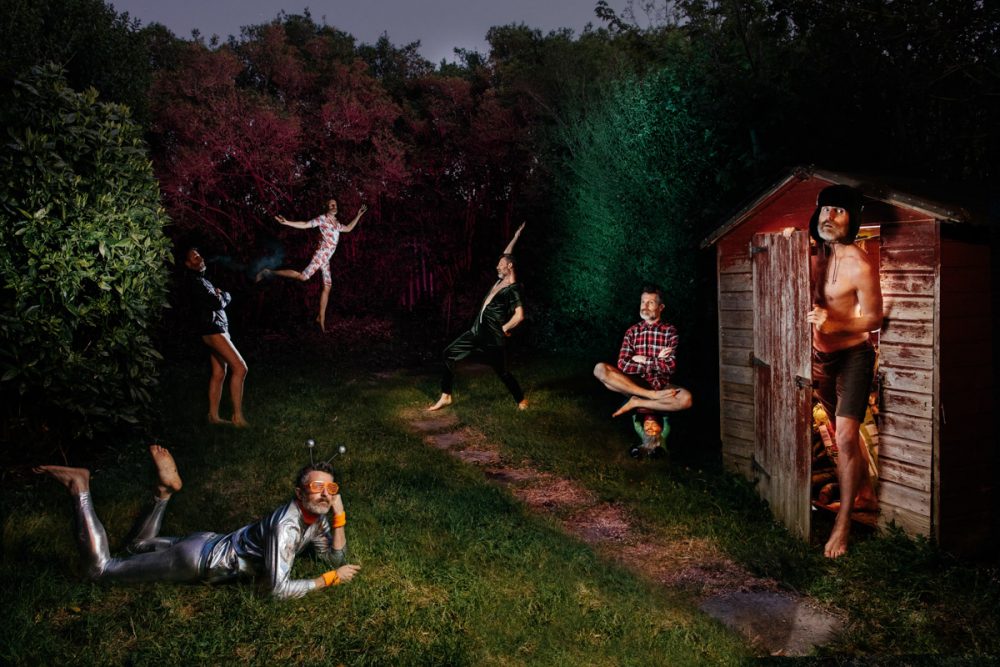 several mikes in the garden