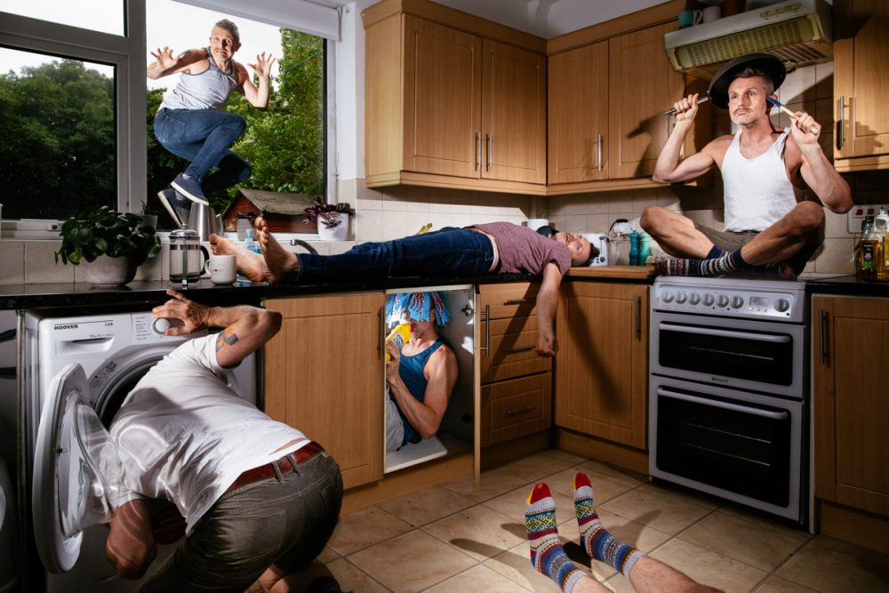 several mikes in the kitchen